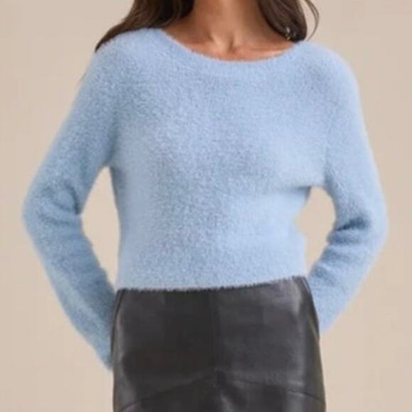 Altar’d state Everette Eyelash Lace Up light blue Sweater SzXL soft comfy feel - Picture 5 of 13